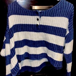 American Eagle Soft Crop Sweater Striped